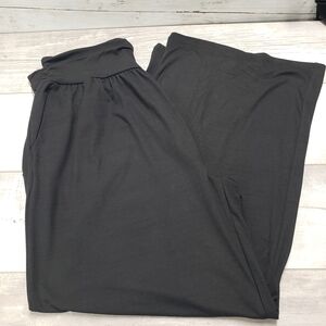 TARSE Womens Wide Leg Yoga Lounge Pants Pockets Plus 3XL Black Comfort New